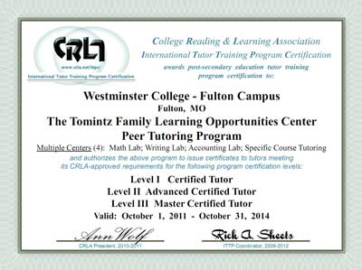 The Tomnitz Family Learning Opportunities Center Peer Tutoring Program